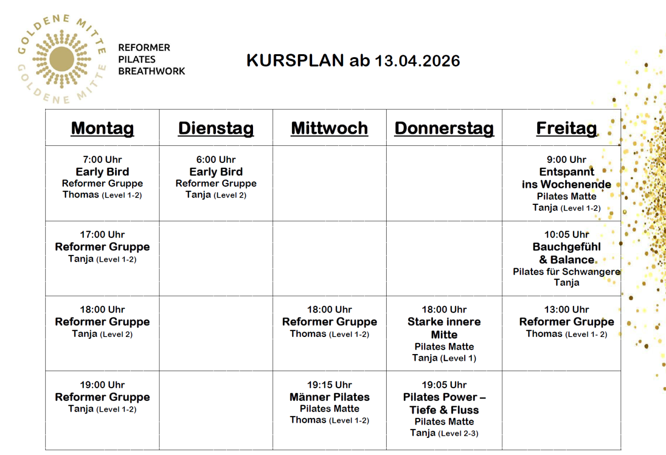 Kursplan Goldene Mitte als PDF zum Download